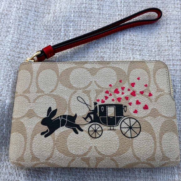 COACH®  Lunar New Year Small Wristlet With Rabbit